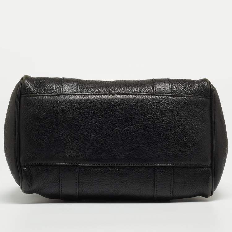 Pre Owned Mulberry Black Grain Leather Small Bayswater Satchel