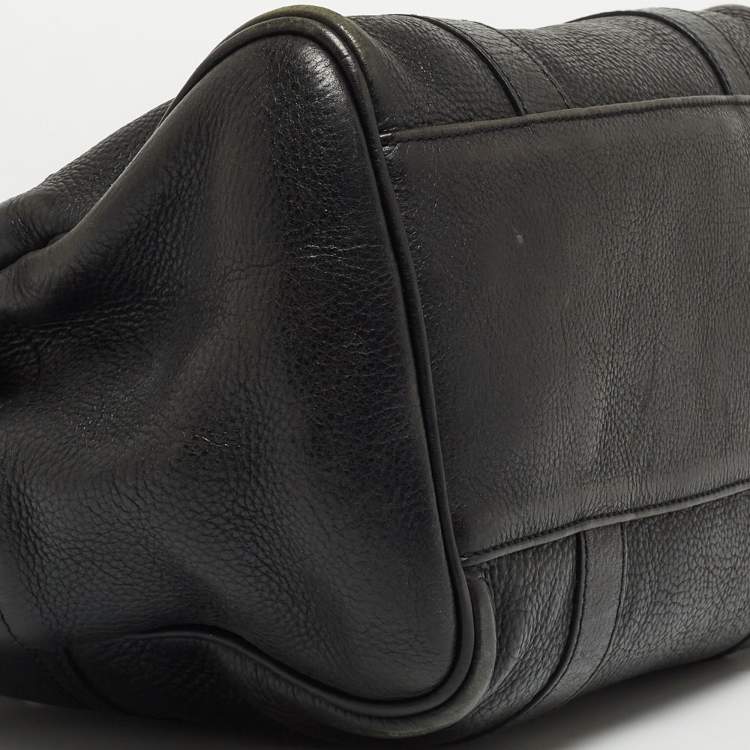 Pre Owned Mulberry Black Grain Leather Small Bayswater Satchel