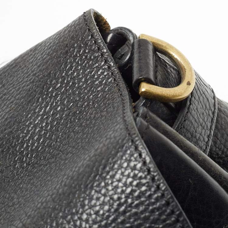 Pre Owned Mulberry Black Grain Leather Small Bayswater Satchel
