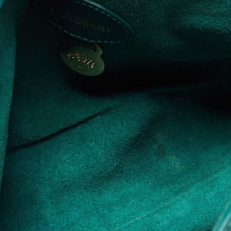 Pre Owned Mulberry Green Leather Medium Lily Shoulder Bag