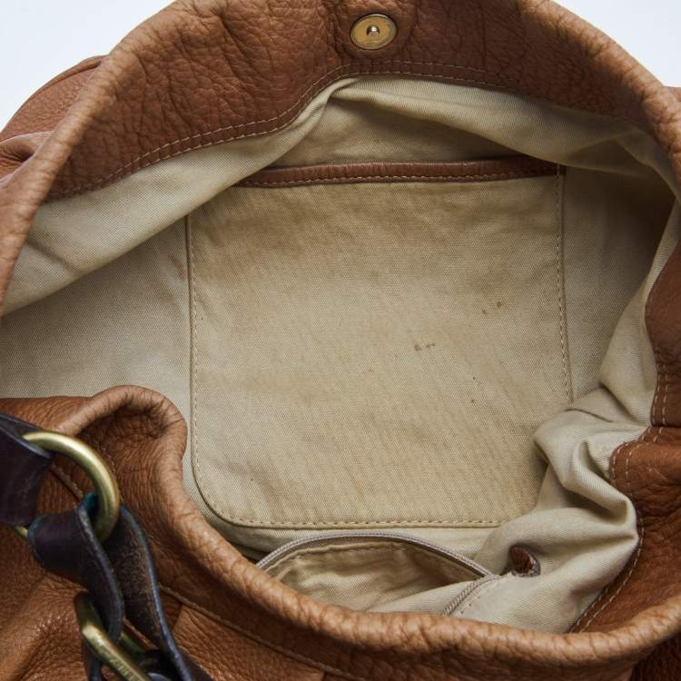 Pre Owned Mulberry Brown Pebbled Leather Mitzy Hobo