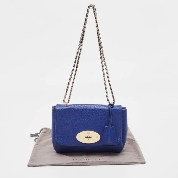Pre Owned Mulberry Blue Leather Small Lily Shoulder Bag
