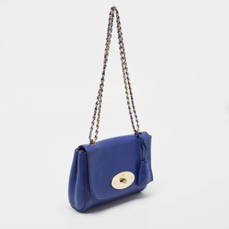 Pre Owned Mulberry Blue Leather Small Lily Shoulder Bag