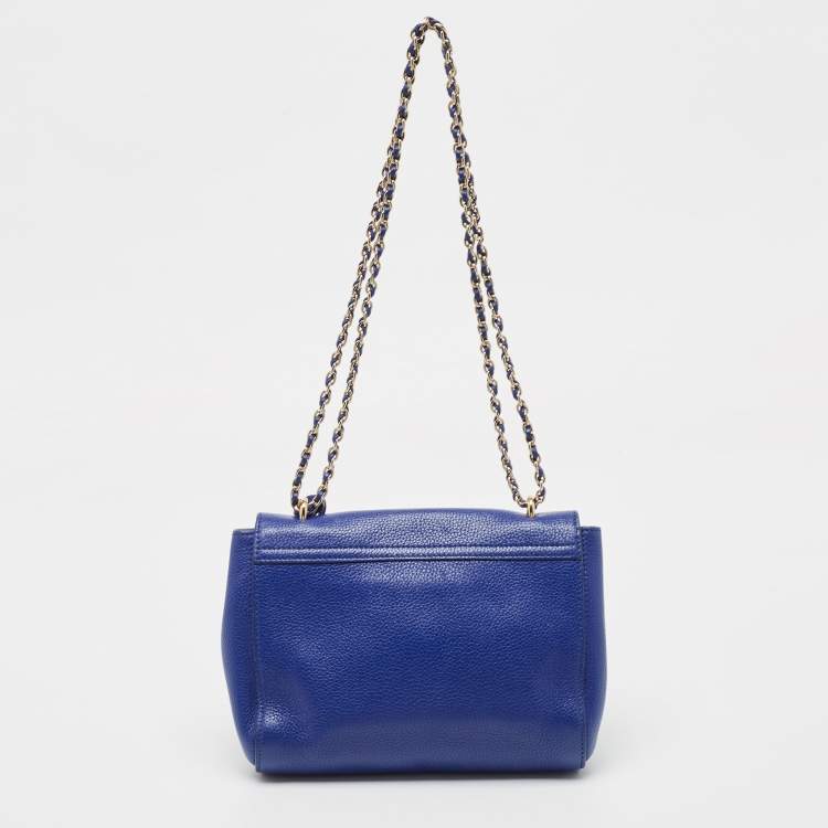 Pre Owned Mulberry Blue Leather Small Lily Shoulder Bag