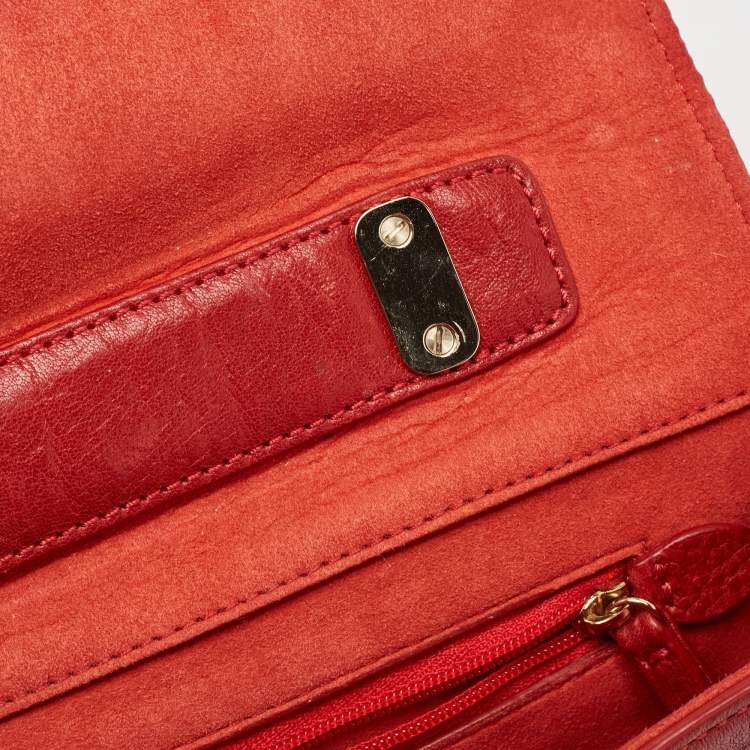 Pre Owned Mulberry Red Leather Medium Lily Shoulder Bag
