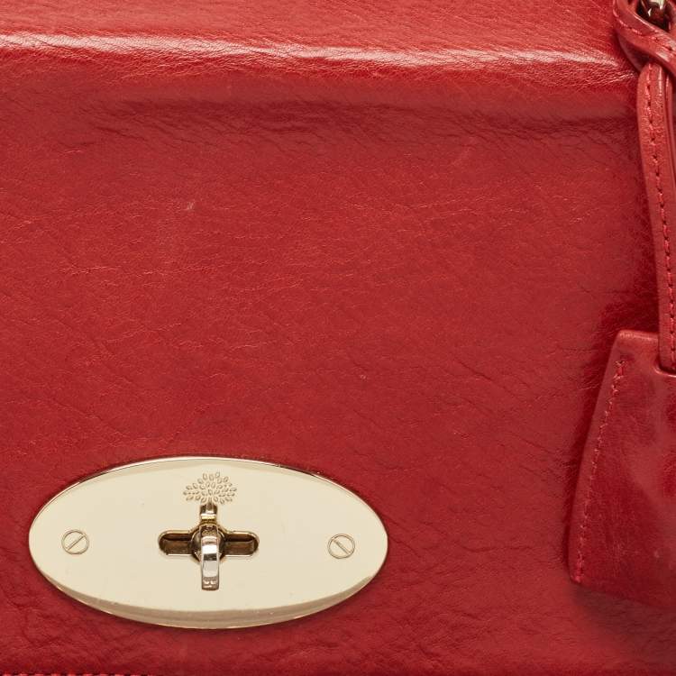 Pre Owned Mulberry Red Leather Medium Lily Shoulder Bag