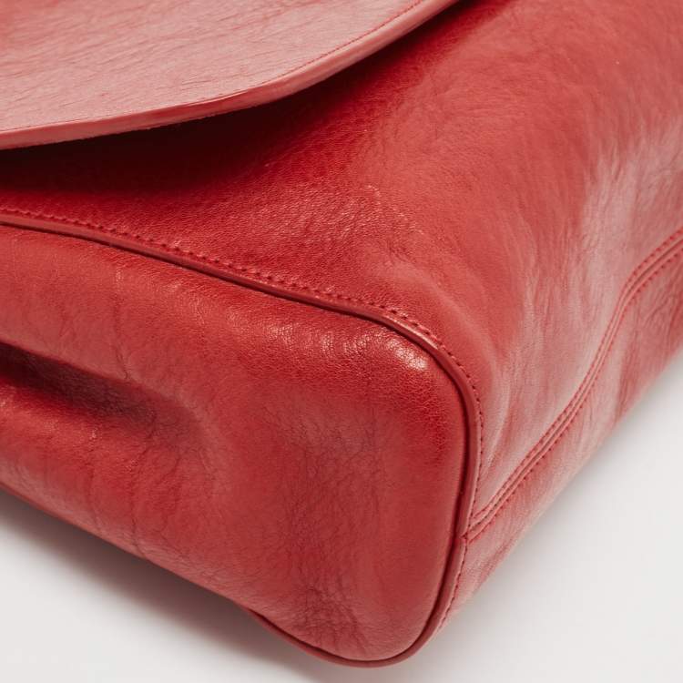 Pre Owned Mulberry Red Leather Medium Lily Shoulder Bag