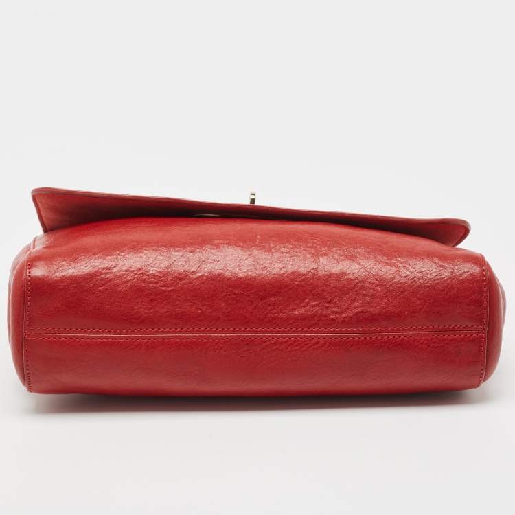 Pre Owned Mulberry Red Leather Medium Lily Shoulder Bag