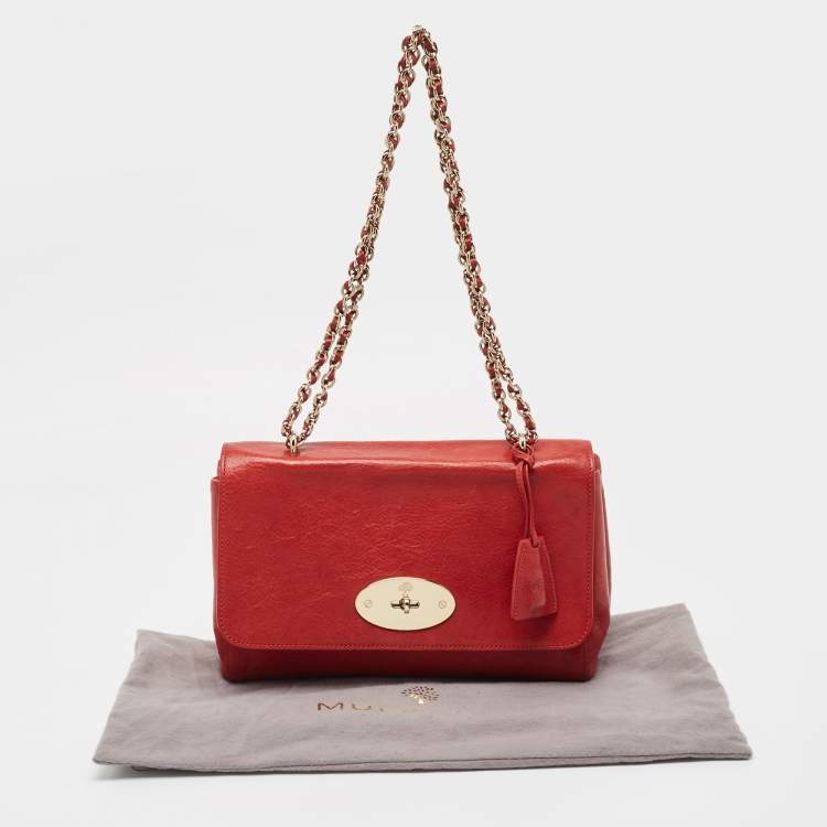 Pre Owned Mulberry Red Leather Medium Lily Shoulder Bag