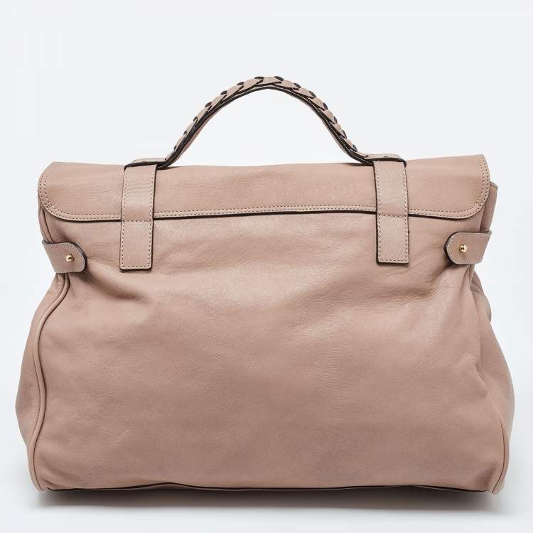 Pre Owned Mulberry Pink Leather Oversized Alexa Satchel