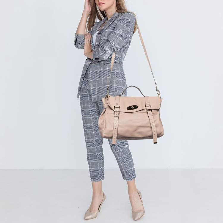 Pre Owned Mulberry Pink Leather Oversized Alexa Satchel
