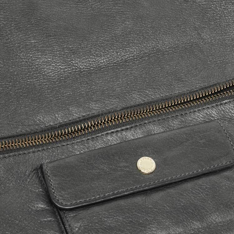 Pre Owned Mulberry Grey Leather Daria Fold-over Clutch 