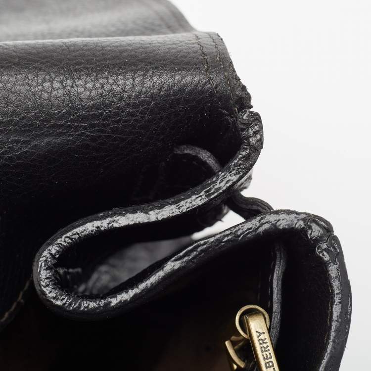 Pre Owned Mulberry Black Croc Embossed Leather Bayswater Satchel