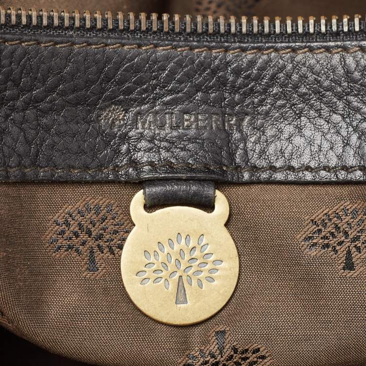 Pre Owned Mulberry Black Croc Embossed Leather Bayswater Satchel