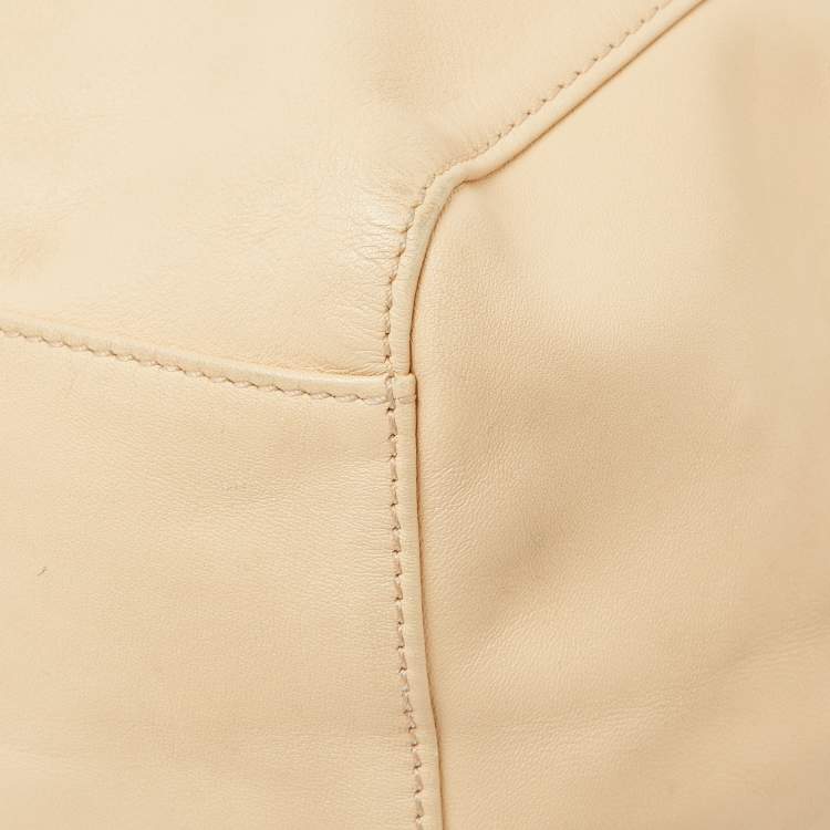 Pre Owned Mulberry Beige Leather Medium Dorset Tote