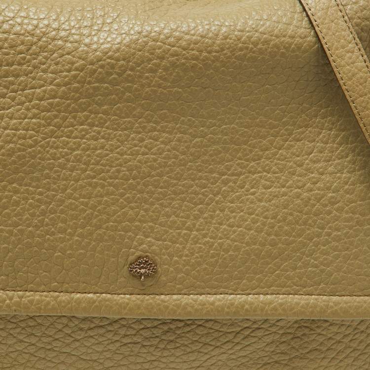 Pre Owned Mulberry Avocado Green Leather Flap Hobo