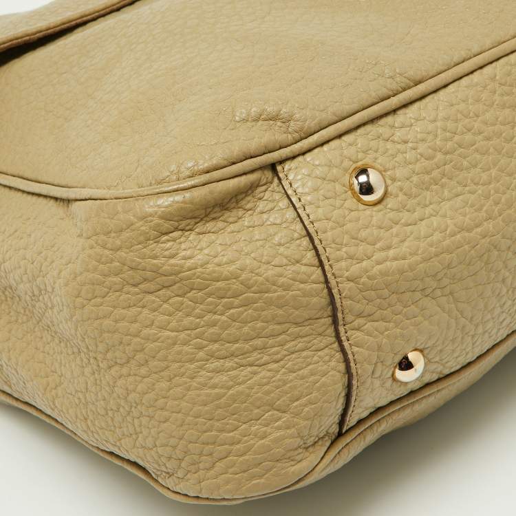 Pre Owned Mulberry Avocado Green Leather Flap Hobo