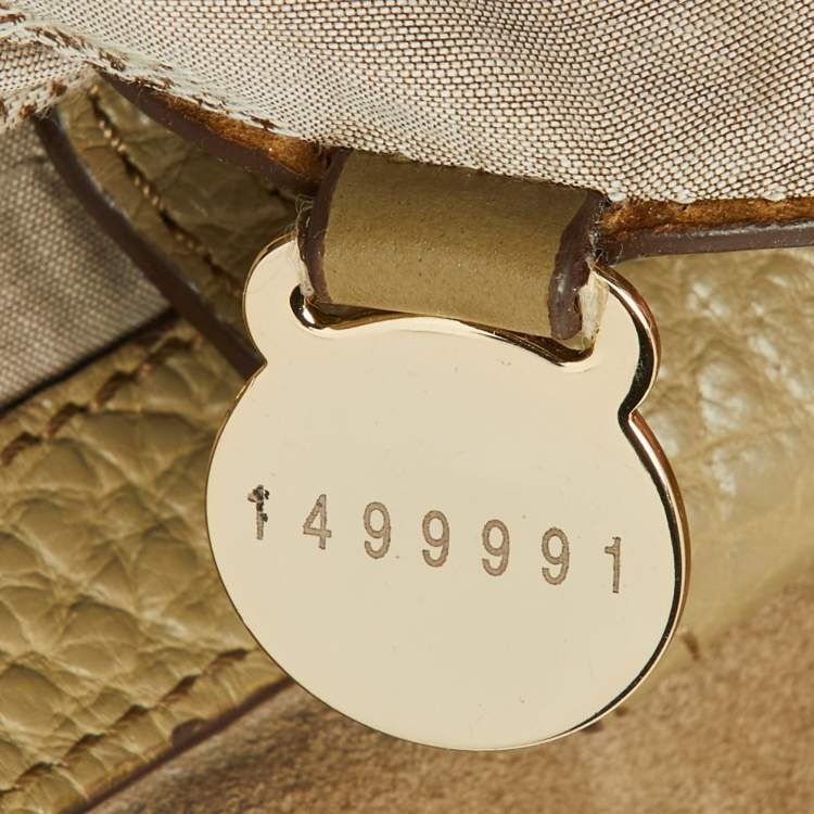 Pre Owned Mulberry Avocado Green Leather Flap Hobo