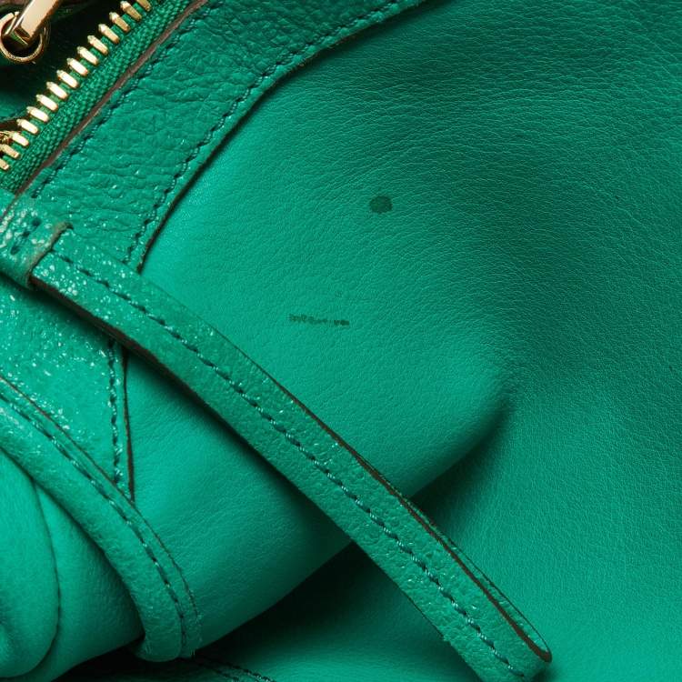 Pre Owned Mulberry Green Leather Taylor Top Handle Bag