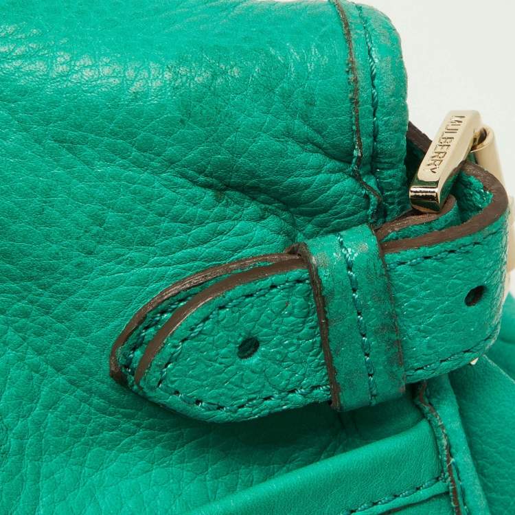 Pre Owned Mulberry Green Leather Taylor Top Handle Bag