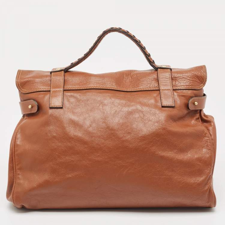 Pre Owned Mulberry Brown Leather Oversized Alexa Satchel