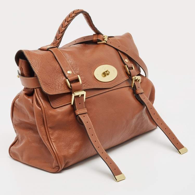Pre Owned Mulberry Brown Leather Oversized Alexa Satchel