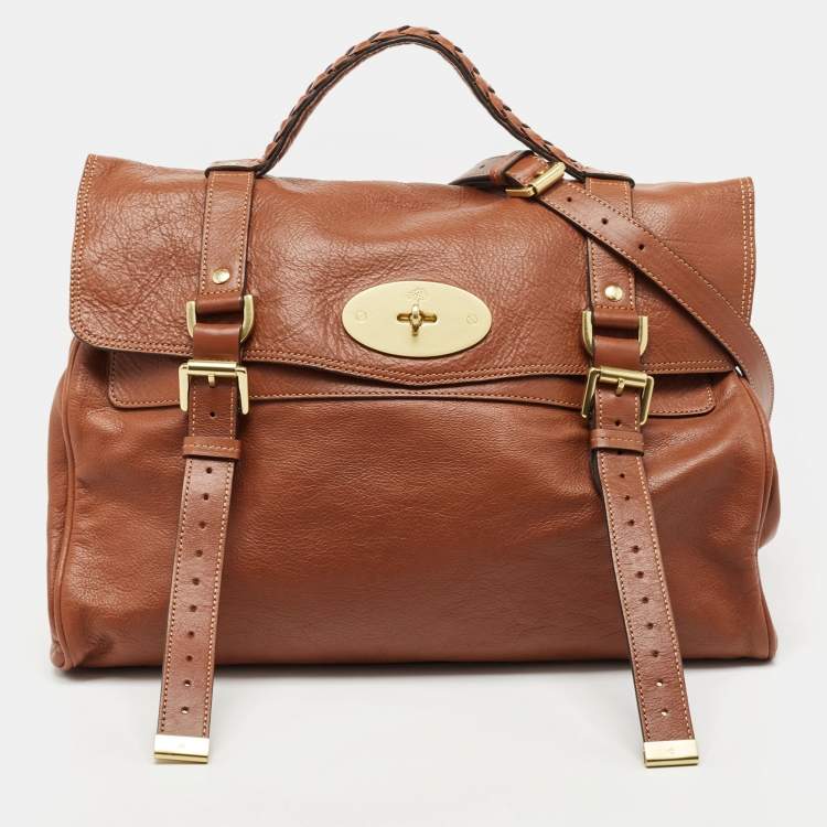 Pre Owned Mulberry Brown Leather Oversized Alexa Satchel