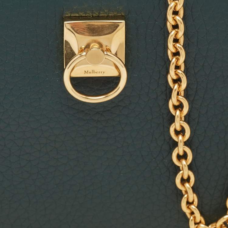 Pre Owned Mulberry Green Leather Iris Wallet On Chain