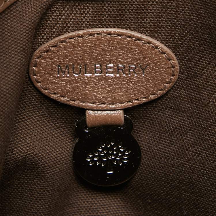 Pre Owned Mulberry Taupe Leather Small Bayswater Double Zip Tote