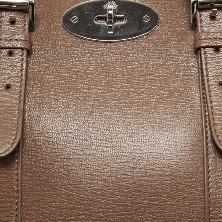 Pre Owned Mulberry Taupe Leather Small Bayswater Double Zip Tote