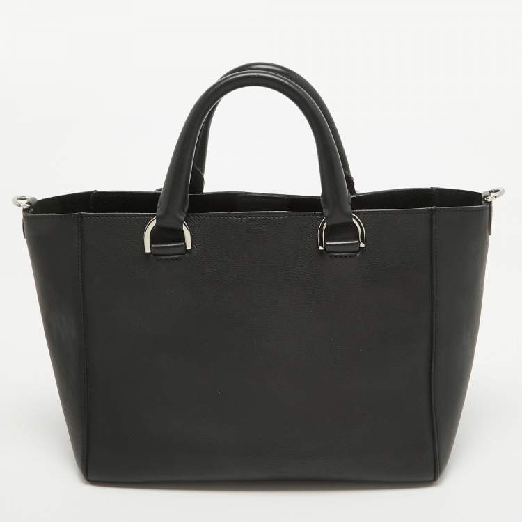 Pre Owned Mulberry Black Leather Small Willow Tote
