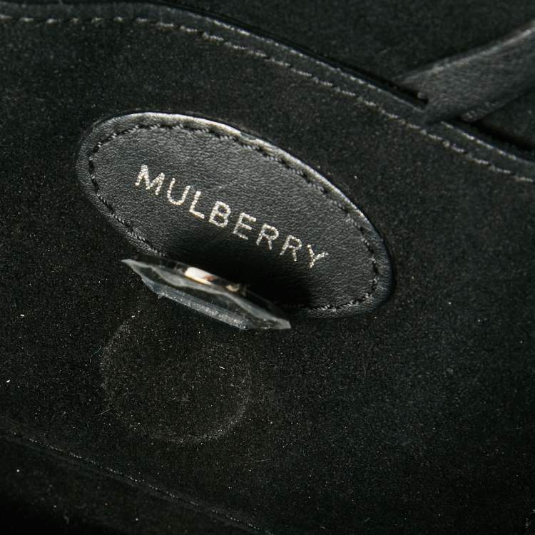 Pre Owned Mulberry Black Leather Small Willow Tote