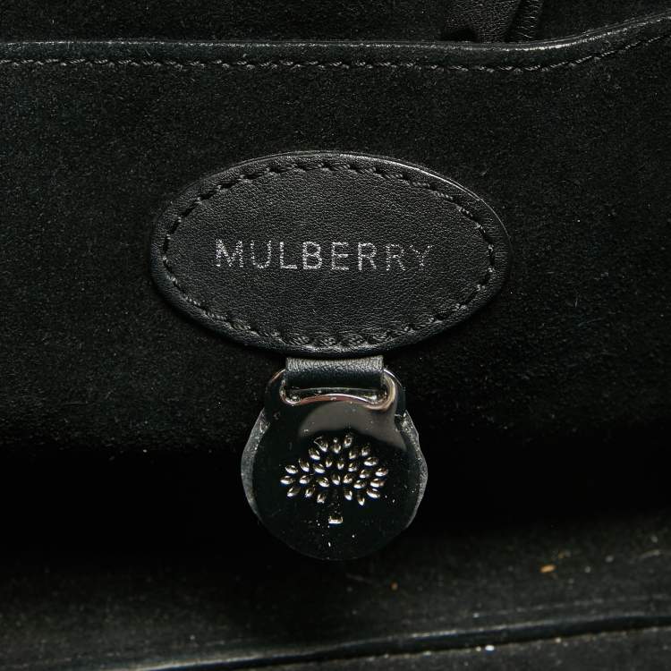Pre Owned Mulberry Black Leather Small Willow Tote