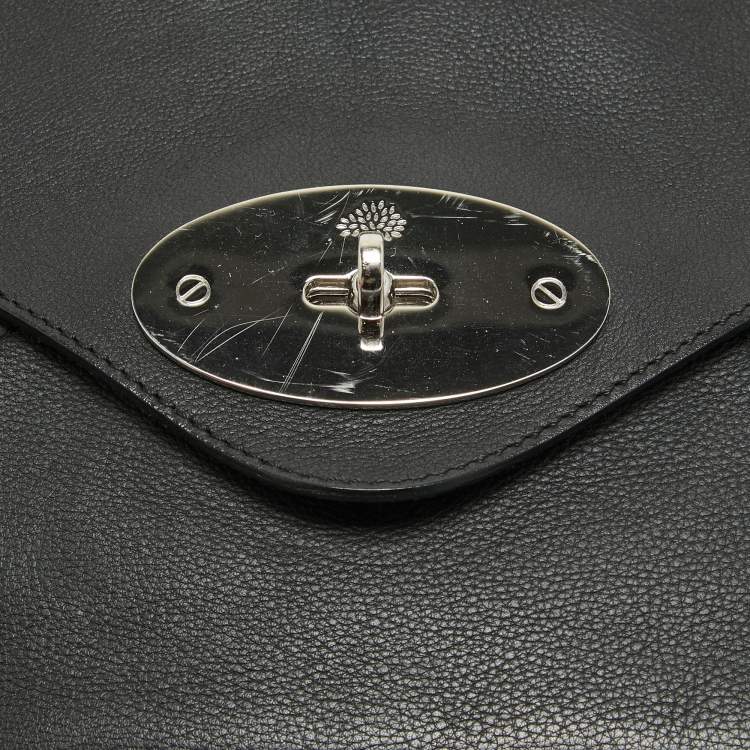 Pre Owned Mulberry Black Leather Small Willow Tote