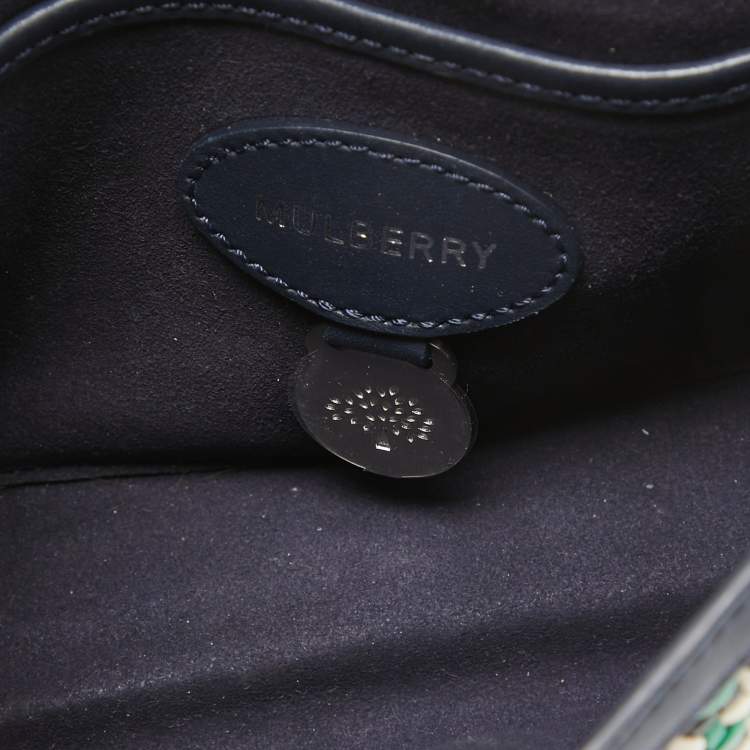 Pre Owned Mulberry Multicolor Leather Woven Delphie Duo Flap Shoulder Bag