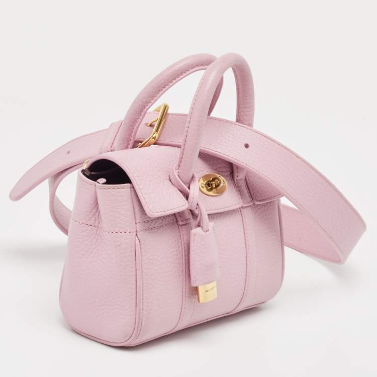 Pre Owned Mulberry Light Pink Leather Mini Bayswater Satchel
