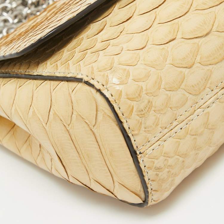 Pre Owned Mulberry Yellow Python Mini Lily Shoulder Bag