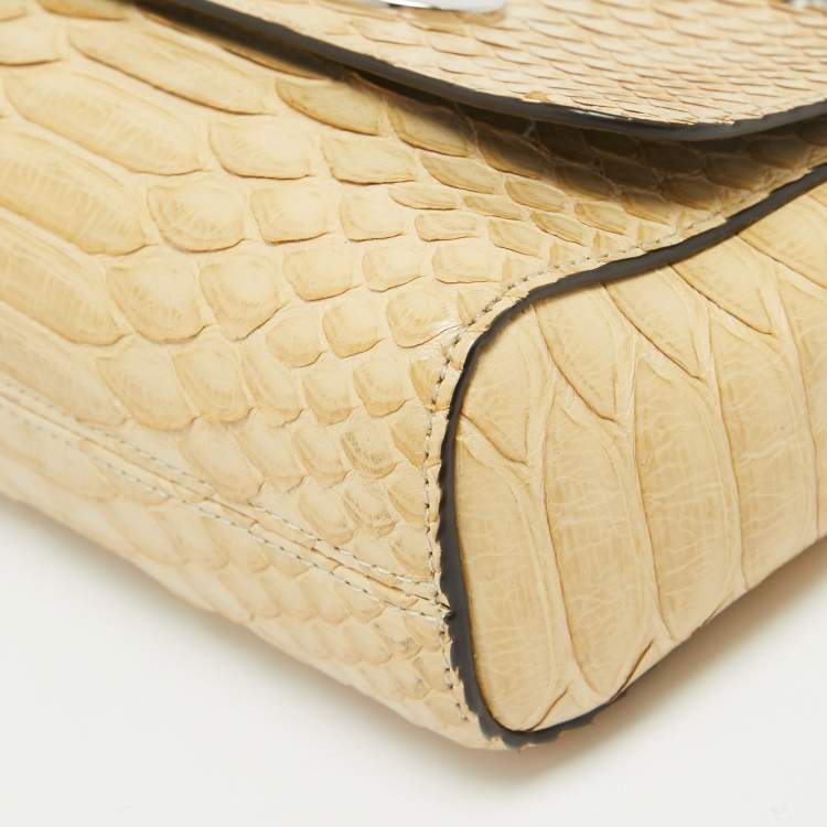Pre Owned Mulberry Yellow Python Mini Lily Shoulder Bag