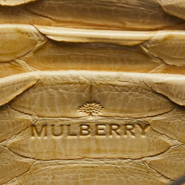 Pre Owned Mulberry Yellow Python Mini Lily Shoulder Bag