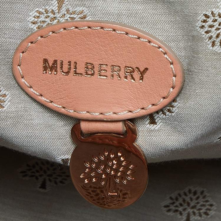 Pre Owned Mulberry Peach Leather Oversized Alexa Satchel
