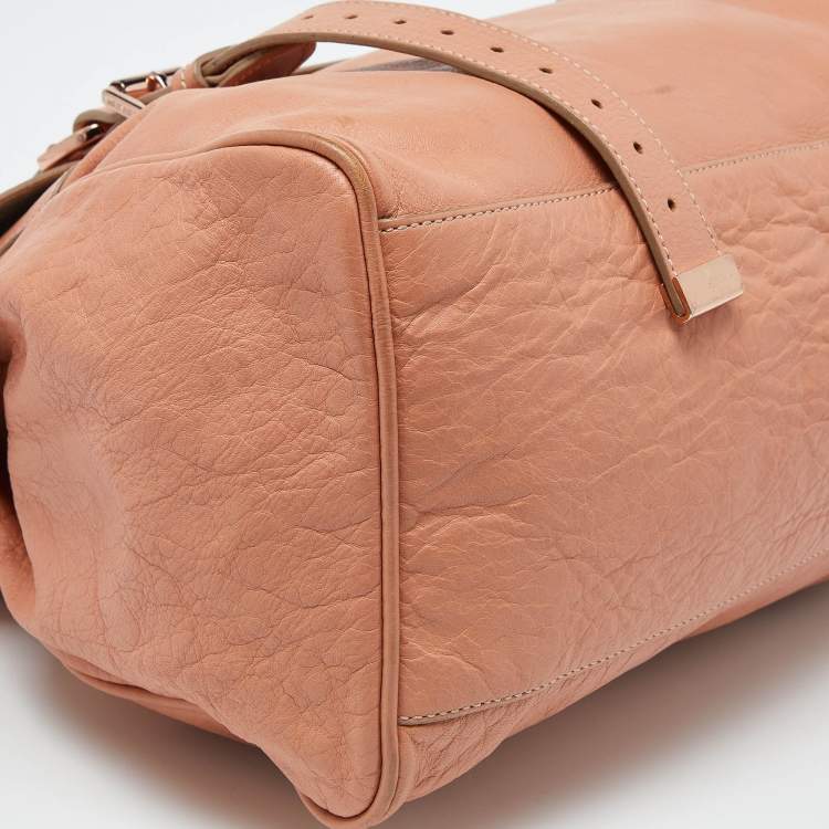 Pre Owned Mulberry Peach Leather Oversized Alexa Satchel