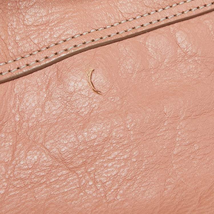 Pre Owned Mulberry Peach Leather Oversized Alexa Satchel