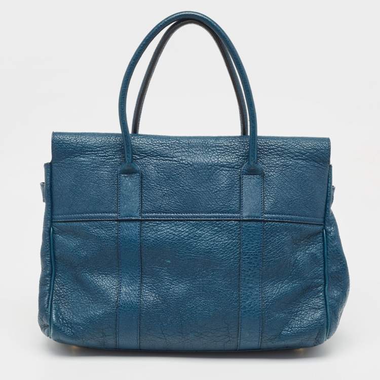 Pre Owned Mulberry Teal Blue Leather Bayswater Satchel