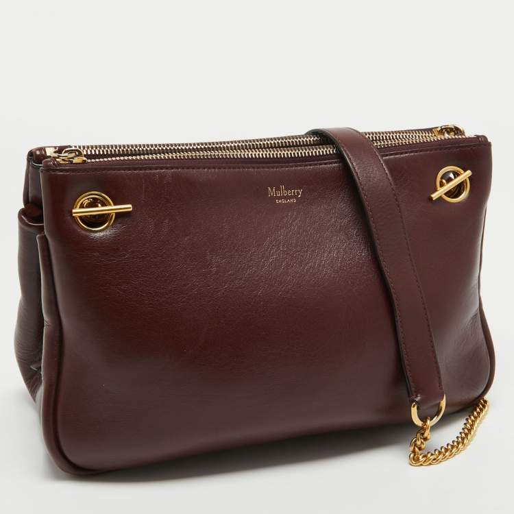 Pre Owned Mulberry Burgundy Leather Winsley Shoulder Bag