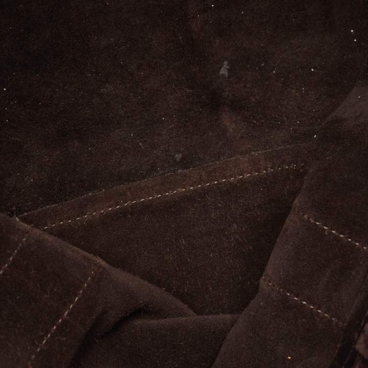 Pre Owned Mulberry Dark Brown Suede Bayswater Satchel