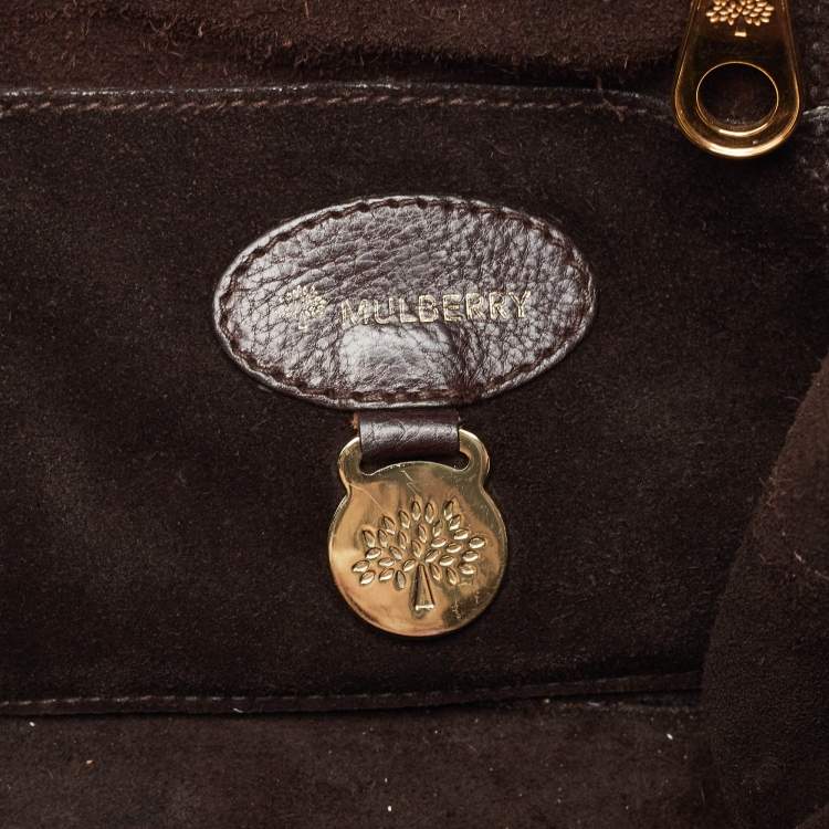 Pre Owned Mulberry Dark Brown Suede Bayswater Satchel