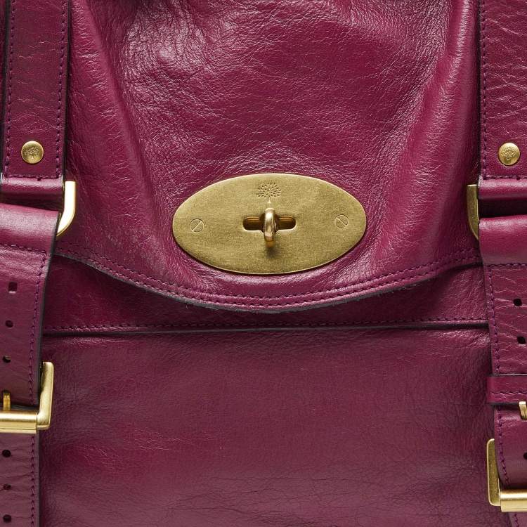 Pre Owned Mulberry Fuchsia Leather Oversized Alexa Satchel