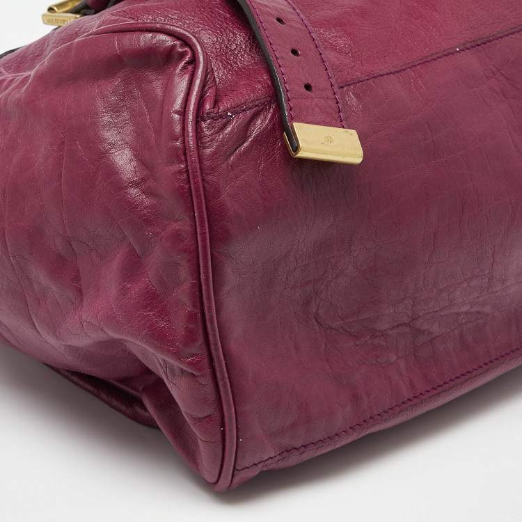 Pre Owned Mulberry Fuchsia Leather Oversized Alexa Satchel
