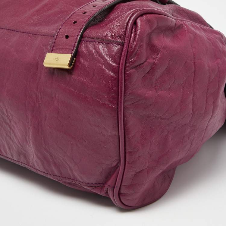 Pre Owned Mulberry Fuchsia Leather Oversized Alexa Satchel