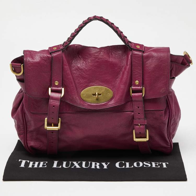 Pre Owned Mulberry Fuchsia Leather Oversized Alexa Satchel